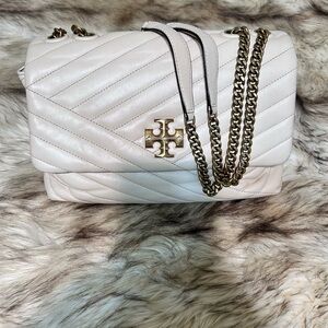 Tory Burch Cream Quilted Shoulder Bag